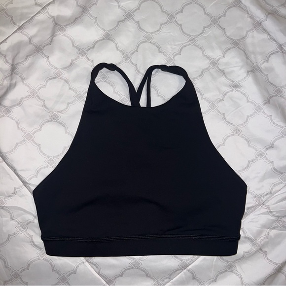 Black Lululemon High Neck Energy Bra - Picture 2 of 2